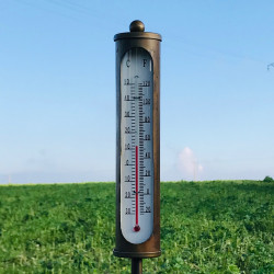 Pic, thermomètre de jardin en fer couleur bronze