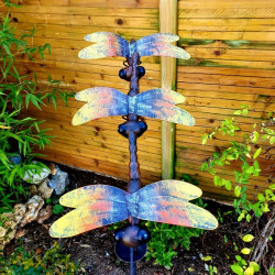 Pic de jardin décoratif, balancier en fer motif papillons
