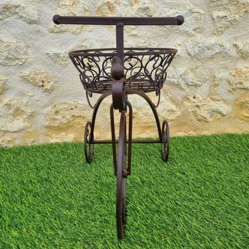 Porte Plante Tricycle Marron Panier Haut Lezard Du Jardin