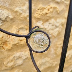 Balancier, tuteur en métal et verre oiseau avec chapeau