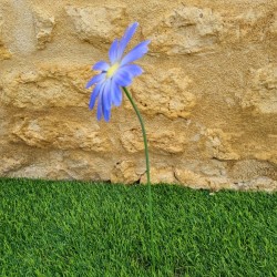 Fleur en fer bleue centre paillettes