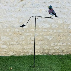 Mobile de jardin oiseau coloré en métal H133