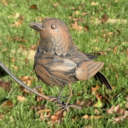 Balancier décoratif en métal duo d'oiseaux en équilibre vue en détail de l'oiseau