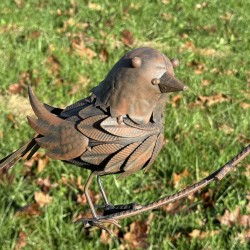 Balancier décoratif en métal duo d'oiseaux en équilibre