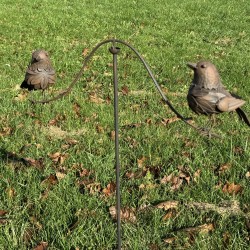 Balancier décoratif en métal duo d'oiseaux en équilibre en extérieur 